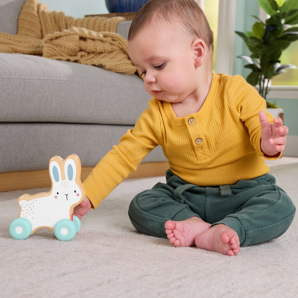 Fisher-Price: Holz-Schiebespiel Hase – Mattel kép 3