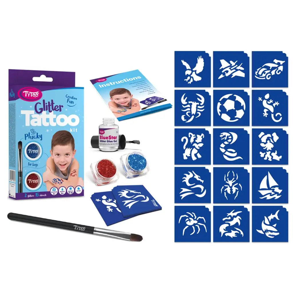 Jungen Mini-Glitzertattoo-Set kép 2