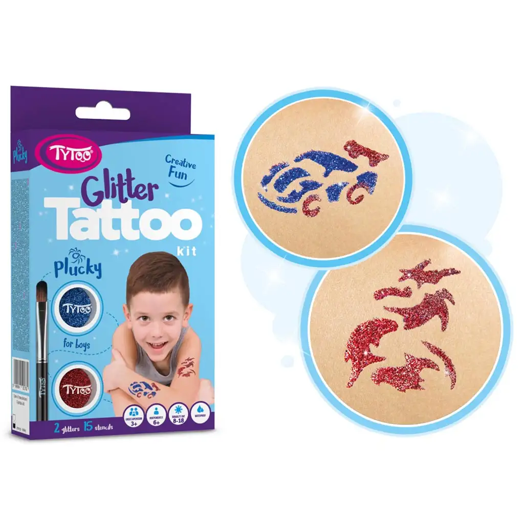 Jungen Mini-Glitzertattoo-Set kép 3