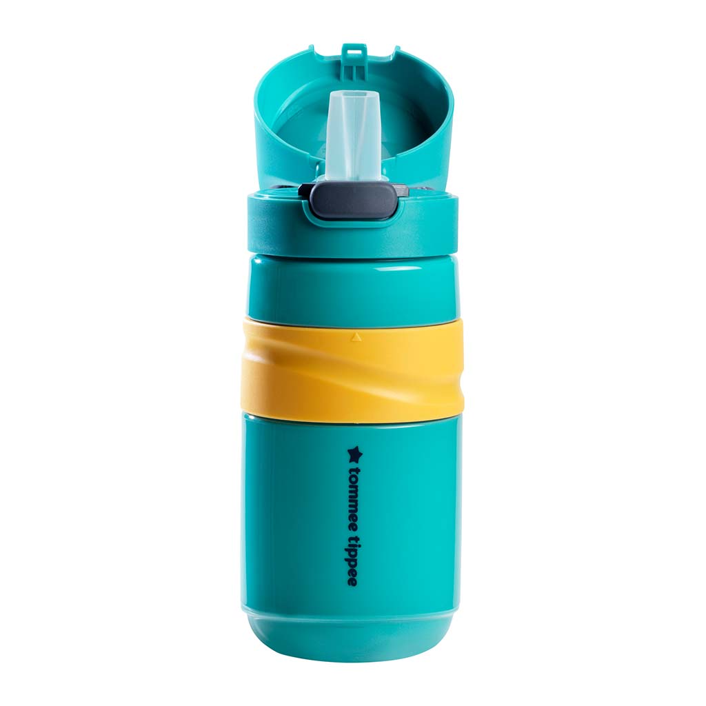 Tommee Tippee: Superstar Flip-Top Trinklernbecher mit Strohhalm, blau, 500 ml (ab 18 Monaten) kép 2