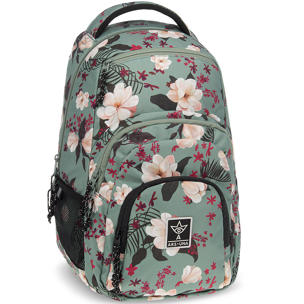 Ars Una: Flowery green iskolatáska hátizsák AU-2 32x46x22cm kép 1