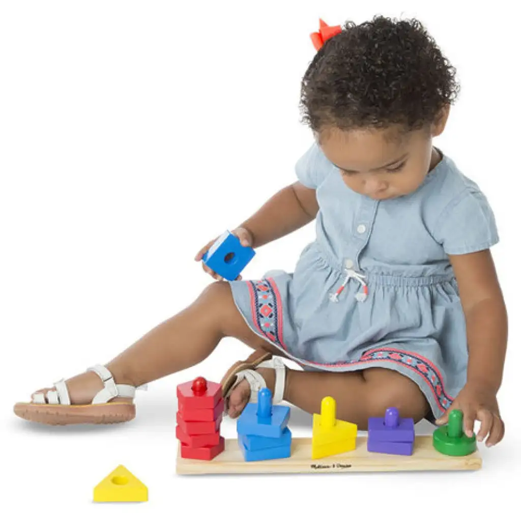 Formsortier-Turmbausatz aus Holz zur Förderung der Fähigkeiten - Melissa & Doug kép 3