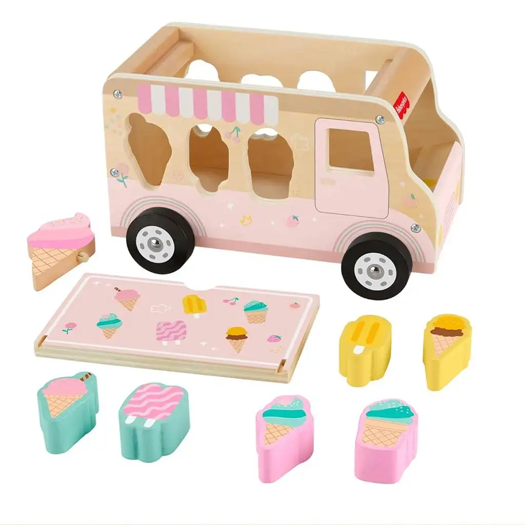 Fisher-Price: Wood Eiswaagen-Formensortierer - Mattel kép 2