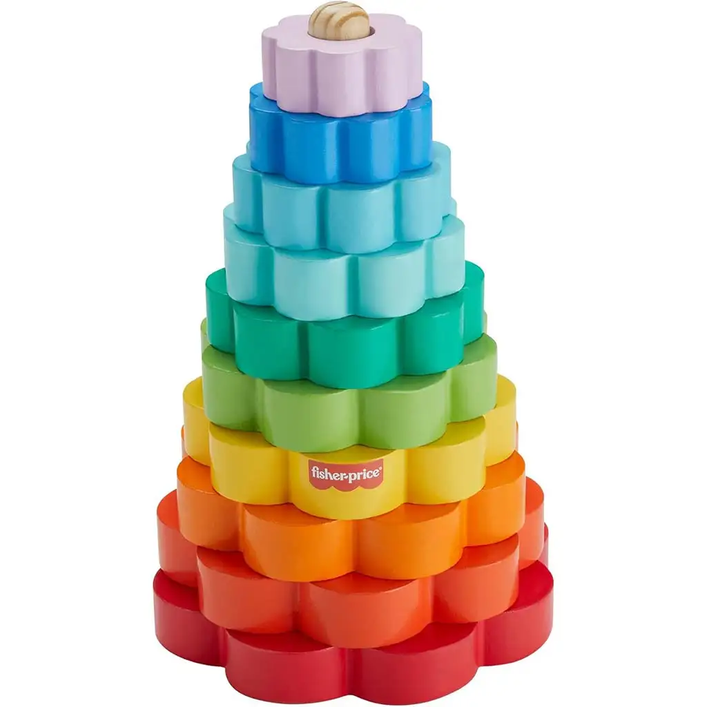 Fisher-Price: Holzringpyramide Entwicklungs-Spielzeug - Mattel kép 2