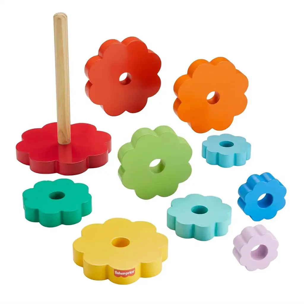 Fisher-Price: Holzringpyramide Entwicklungs-Spielzeug - Mattel kép 3