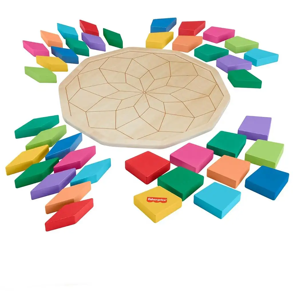 Fisher-Price: Wood Fa Mandala Farb-Puzzle - Mattel kép 2