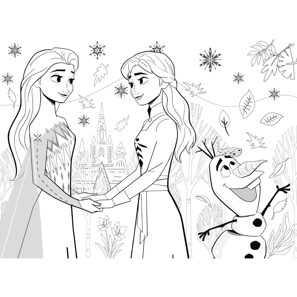 Die Eiskönigin Schwestern 2-in-1 48-teiliges Eco Mini-Puzzle und Ausmalbild 35x25cm – Lisciani kép 3