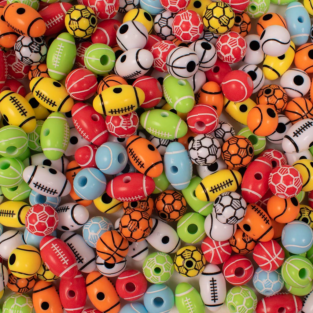 PlayBox: Sportliches Perlen-Set zum Auffädeln mit Bällen, 150 Stück kép 2