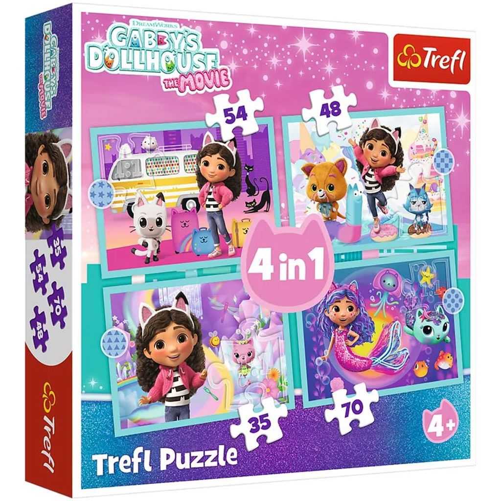 Gabis Puppenhaus 4-in-1 Puzzle mit 35, 48, 54 und 70 Teilen – Trefl