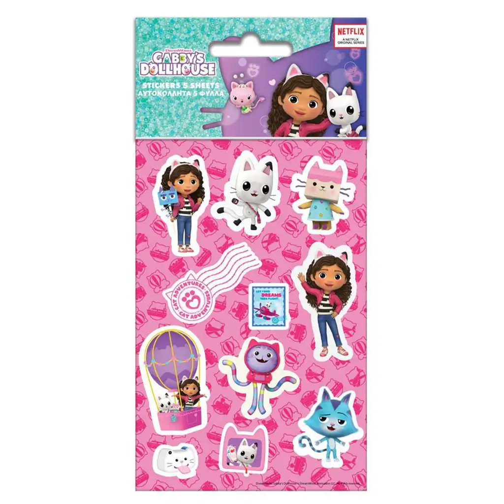 Luna: Gabis Puppenhaus selbstklebendes Sticker-Set, 5 Stück auf einem 8x12 cm Bogen