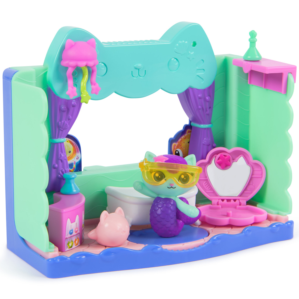 Gabis Puppenhaus Kino: Meerjungfrau-Badezimmer Spielset – Spin Master kép 3