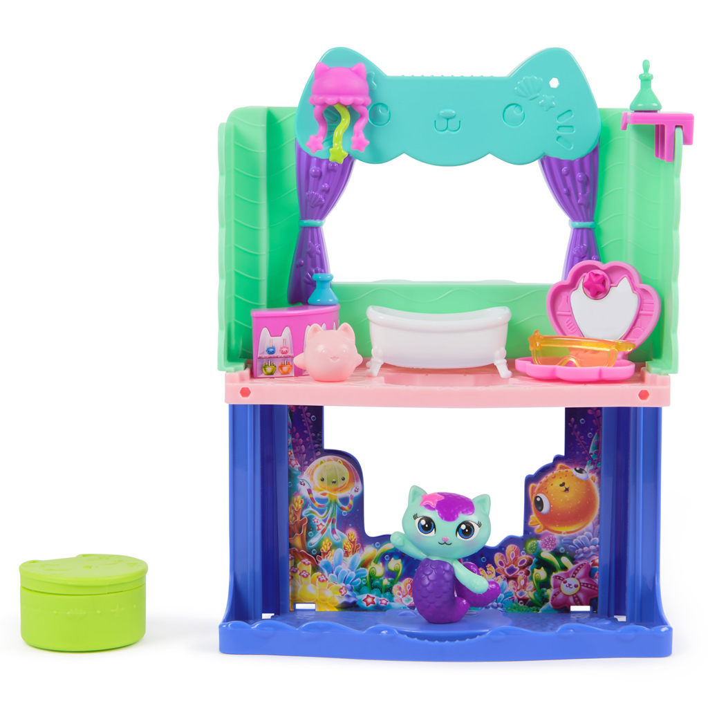 Gabis Puppenhaus Kino: Meerjungfrau-Badezimmer Spielset – Spin Master kép 2