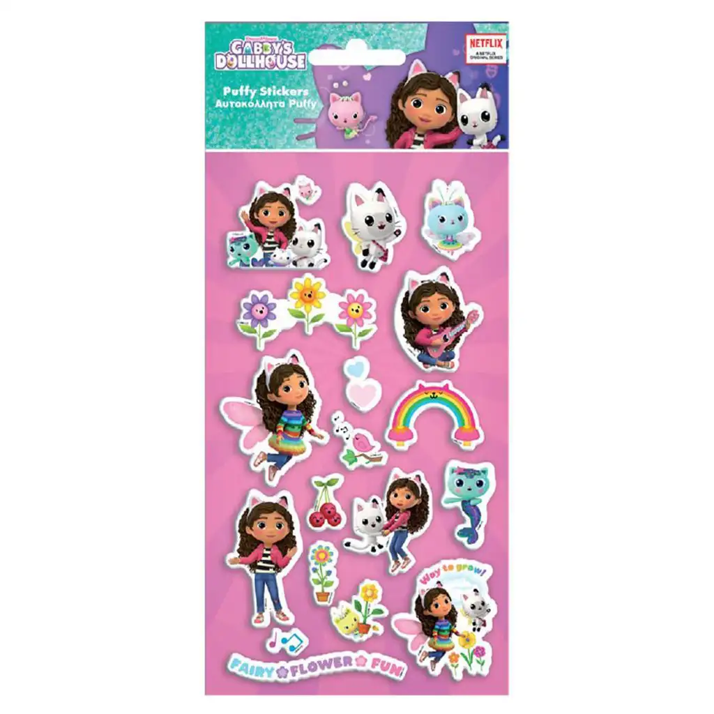 Luna: Gabis Puppenhaus 3D Puffy-Sticker-Set auf einem 10x22 cm Bogen
