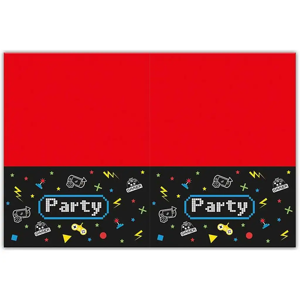 Gamer-Muster rot-schwarz Kunststoff Tischdecke 120x180cm