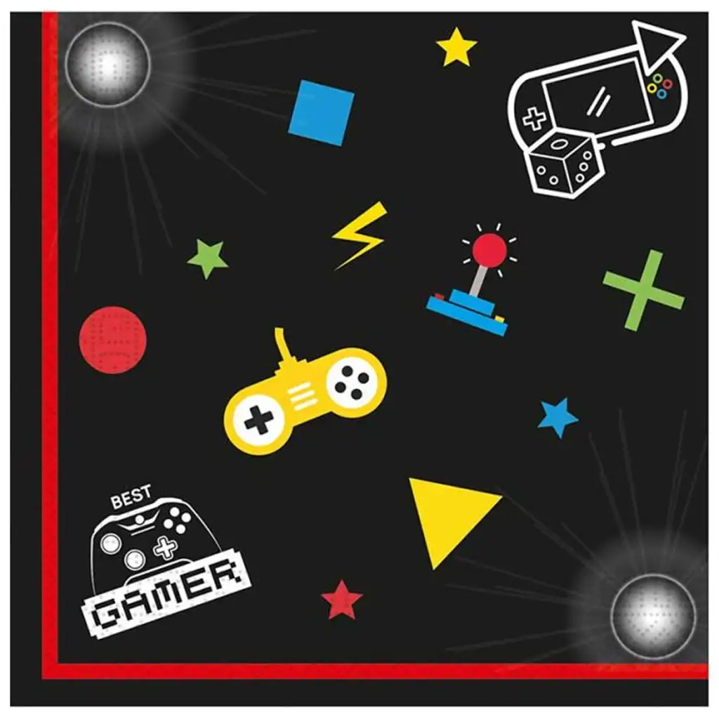 Papierservietten mit Gamer-Motiv, 20er-Pack