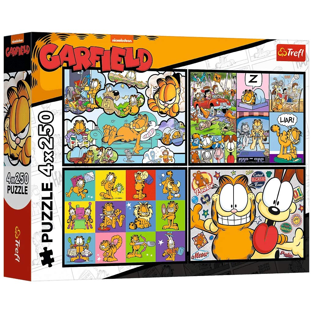 Garfields Abenteuer 4x250 Teile Puzzle - Trefl