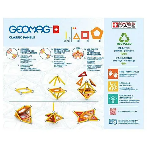 Geomag Green Line Classic Panels Magnetisches Konstruktionsspielzeug 35-teilig kép 2