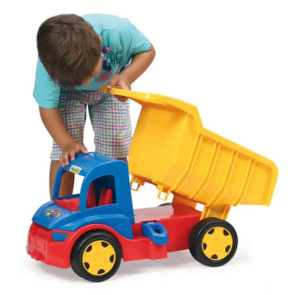 Gigant Riesen-Kipper mit einer Tragfähigkeit von 150 kg in Blau-Gelb - Wader kép 2