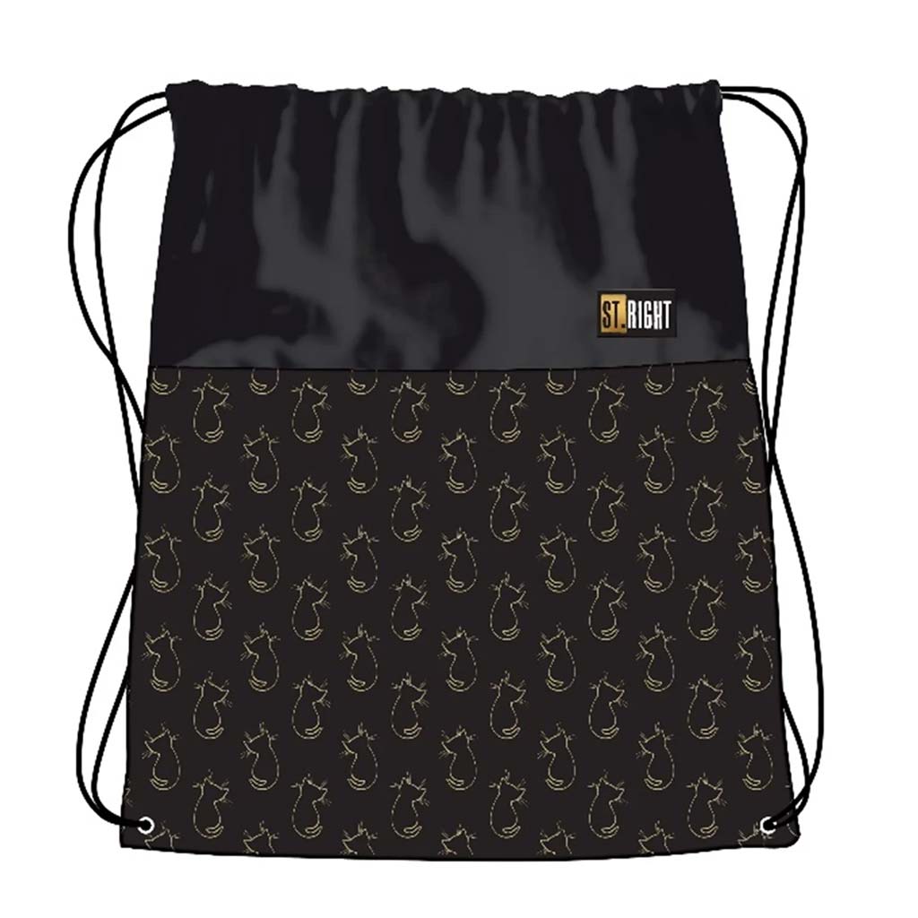 St.Right Golden Cats Turnbeutel, Sportbeutel 43x34 cm