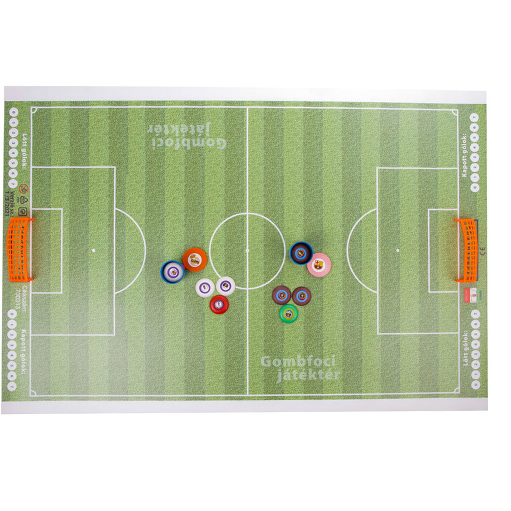Tischfußballfeld-Set 90×55 cm mit Aufbewahrungsbox und Mannschaften kép 2