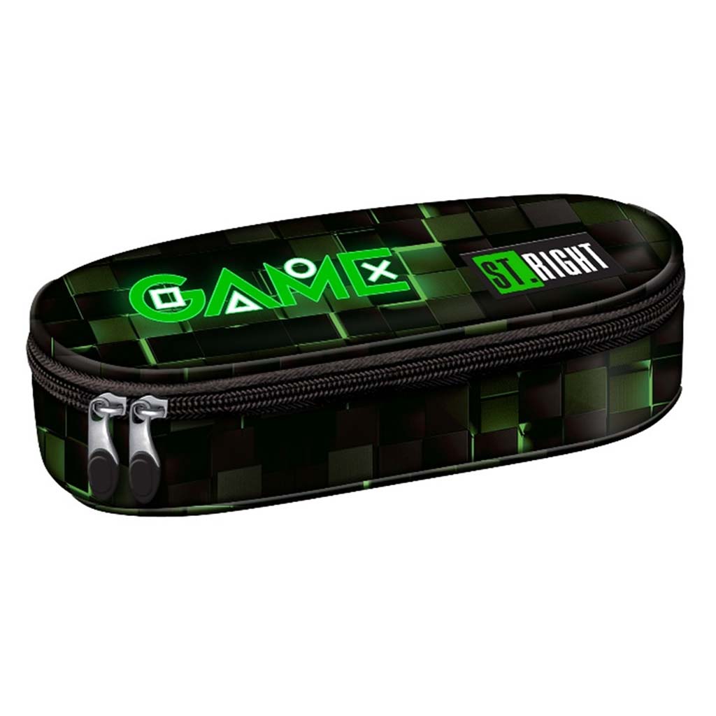 St.Right Green Game ovales Federmäppchen PC01 23x9,5x6cm