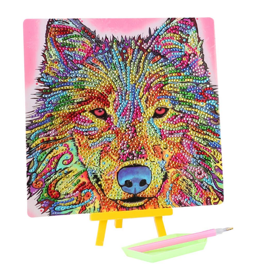 Diamantmalerei: Wolf Diamant-Malset 20x20 cm
