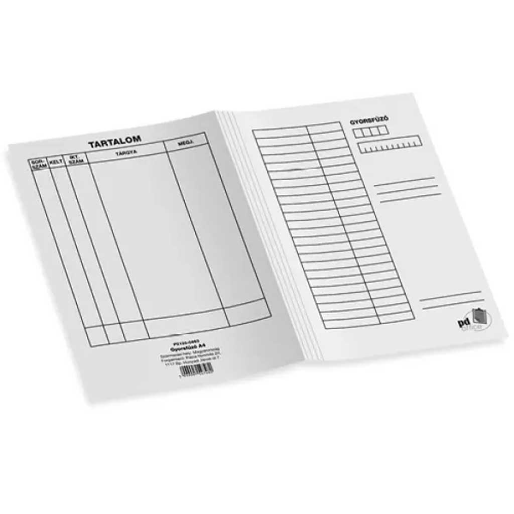 Gyorsfűző mappa pd A/4 230g fehér kép 1