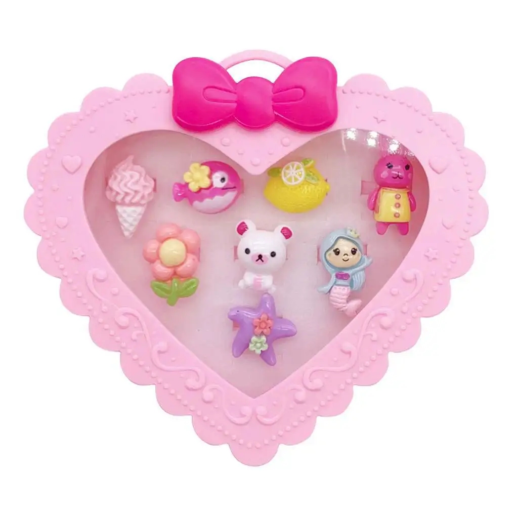 Ring-Set in herzförmiger Schachtel, 8 Stück, verschiedene Varianten kép 2