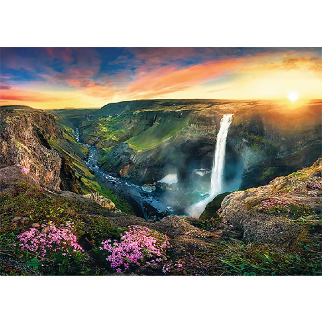 Haifoss Wasserfall, Island Puzzle 2000 Teile - Trefl kép 2