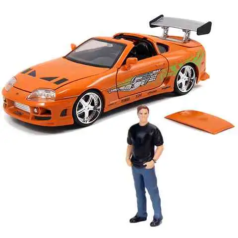 Fast & Furious: Brian Figur und Toyota Supra Automodell 1/24 - Simba Toys kép 2