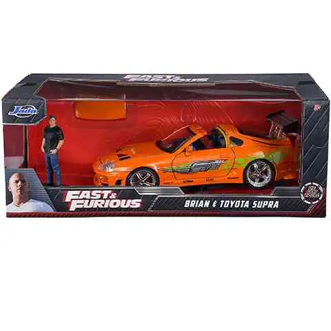 Fast & Furious: Brian Figur und Toyota Supra Automodell 1/24 - Simba Toys