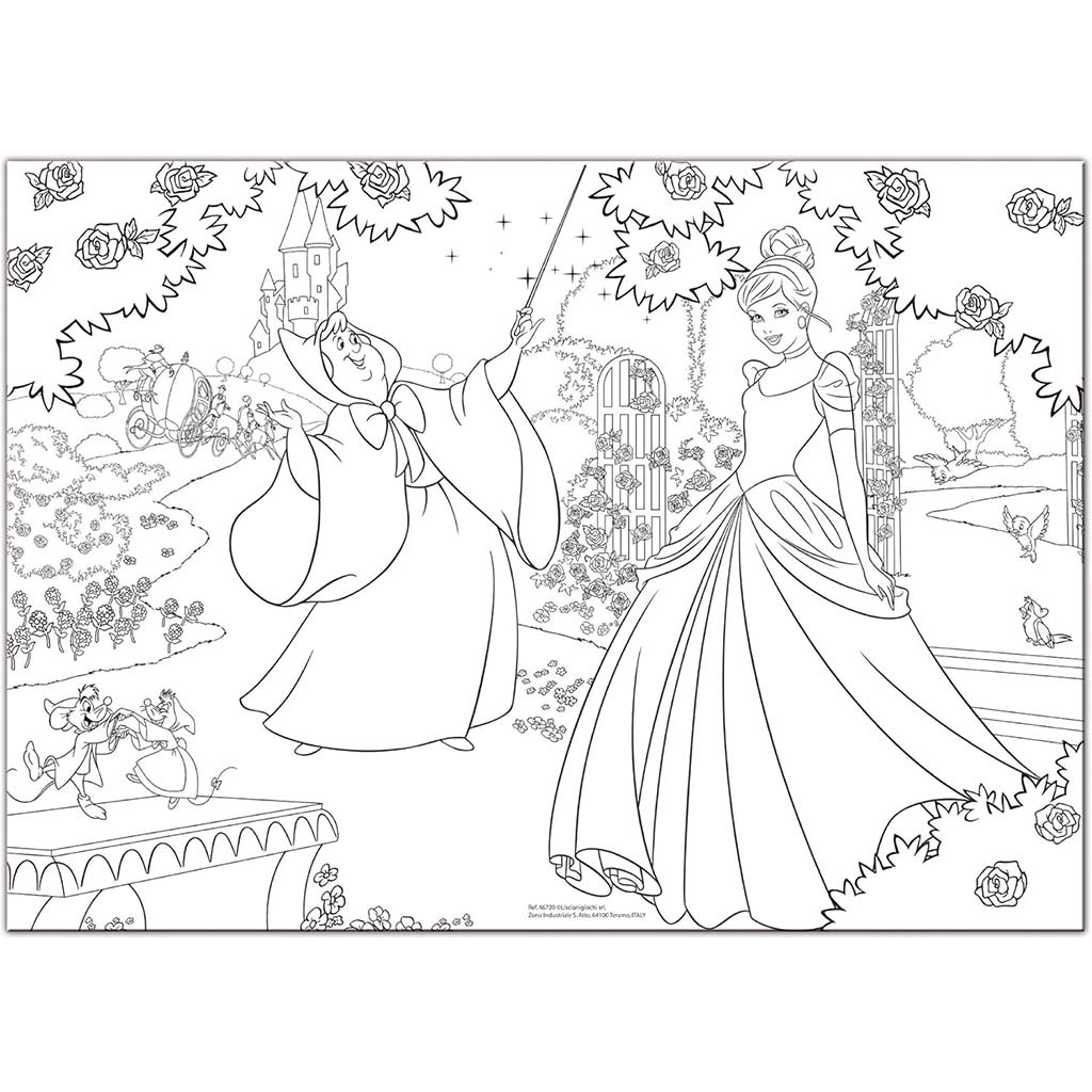 Disney Cinderella 2-in-1 Maxi 150-teiliges Puzzle und Malset 70x50cm - Lisciani kép 2