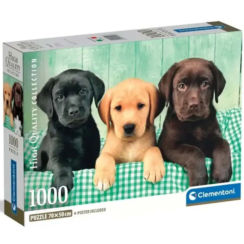 Három kis labrador 1000 db-os HQC puzzle poszterrel - Clementoni kép 1