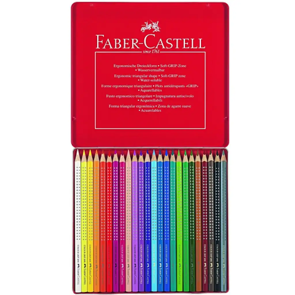 Dreieckige Buntstift-Set in Metalldose 24 Stück - Faber-Castell kép 2