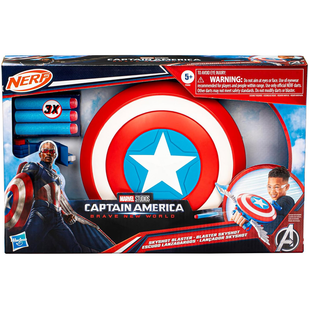 Nerf: Captain America – Schöne neue Welt Blaster Skyshot Schaumstoffschuss-Schild – Hasbro kép 2