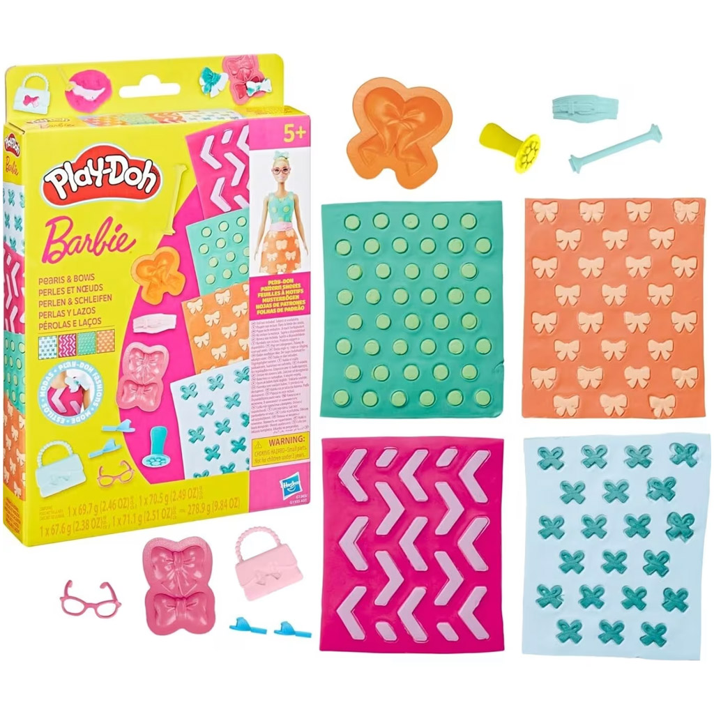 Play-Doh: Barbie gyöngyök és masnik gyurma szett - Hasbro kép 2