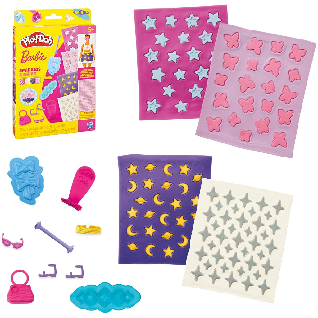 Play-Doh: Barbie Glitzer und Edelsteine Knetset – Hasbro kép 2