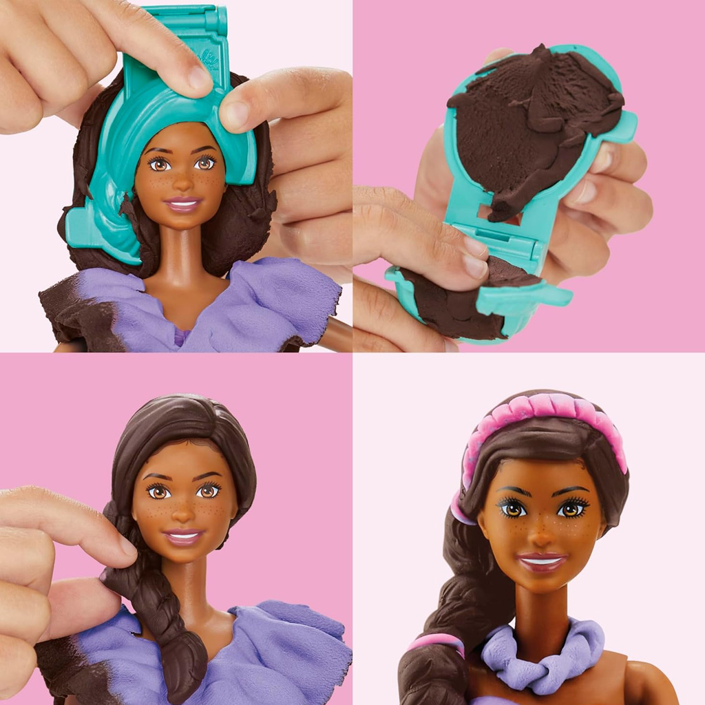 Play-Doh: Barbie Fashionista Rüschchen-Kleider Knet-Set mit Puppe - Hasbro kép 3