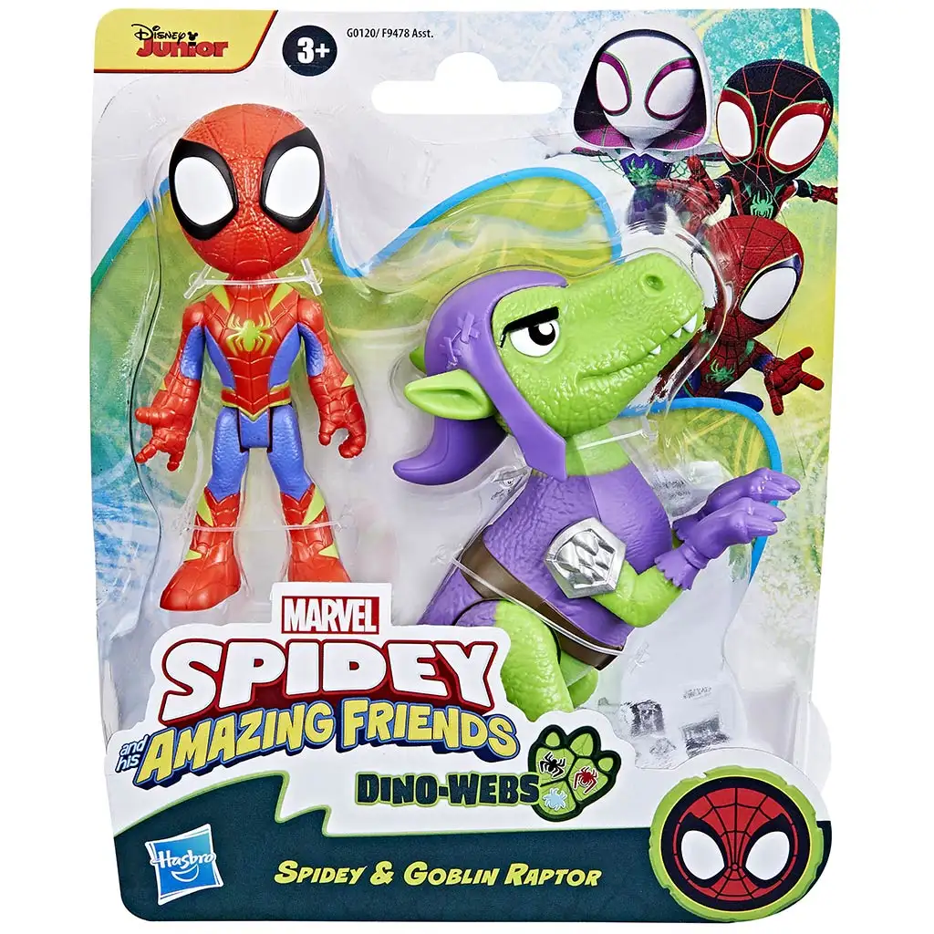 Spidey und seine erstaunlichen Freunde: Spidey und Goblin Dino-Netz Actionfiguren-Set - Hasbro