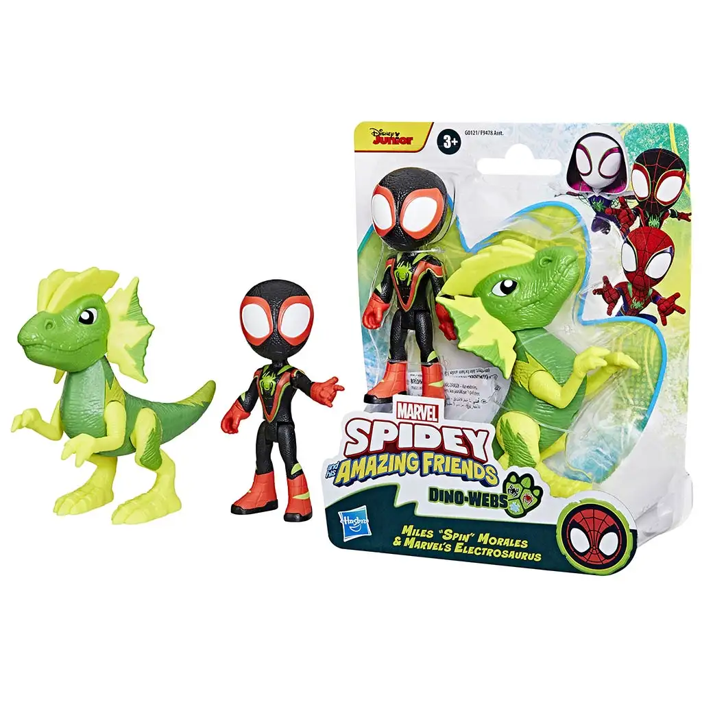 Spidey und seine fantastischen Freunde - Miles Morales und Elektrosaurus Dino-Netz Actionfigur Set - Hasbro kép 3