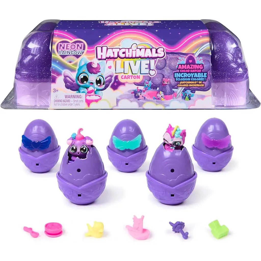 Hatchimals Alive!: Neon Rainbow Eierkarton - Spin Master kép 3