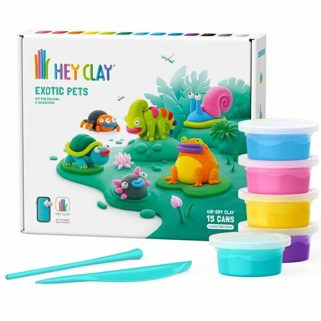 Hey Clay: Exotische Tiere großes Knetset mit Handy-App kép 2