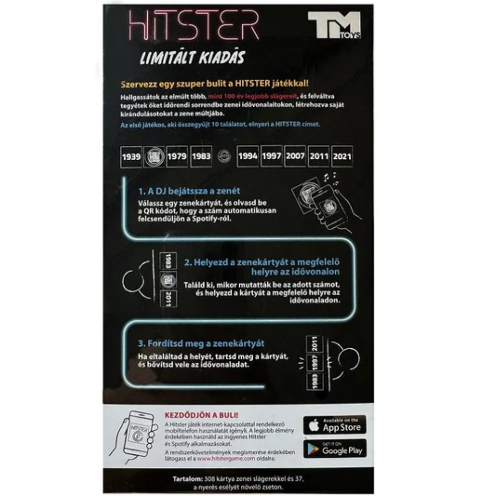 Hitster ungarische Ausgabe Gesellschaftsspiel kép 2