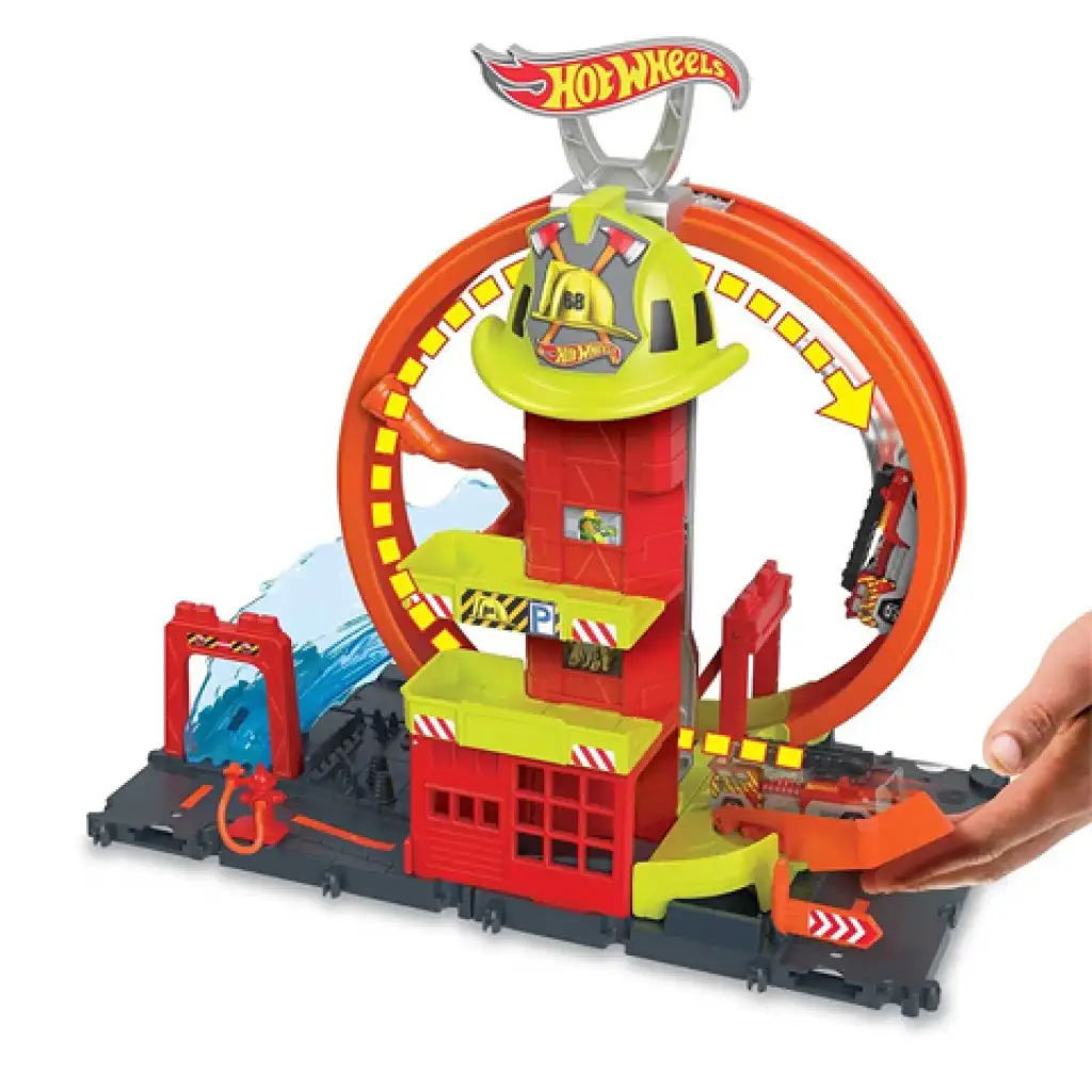 Hot Wheels City: Feuerwache Spielset - Mattel kép 2