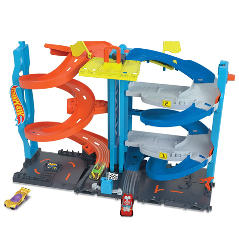 Hot Wheels City: 2-in-1 Rennturn-Spielset - Mattel kép 2