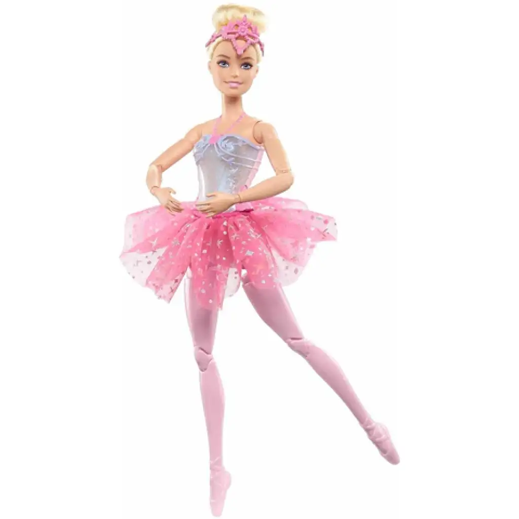 Barbie®: Glänzende Regenbogen-Ballerina mit blondem Haar und Licht - Mattel kép 2