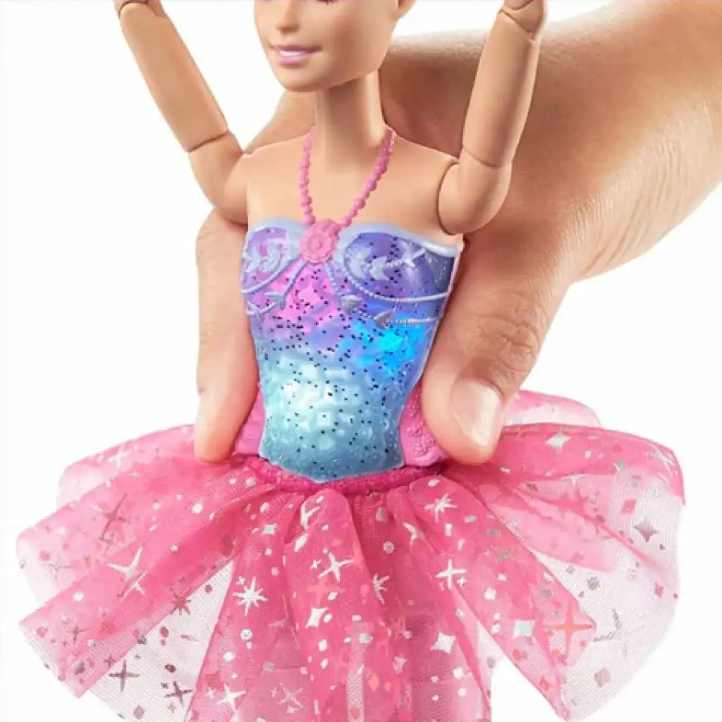 Barbie®: Glänzende Regenbogen-Ballerina mit blondem Haar und Licht - Mattel kép 4