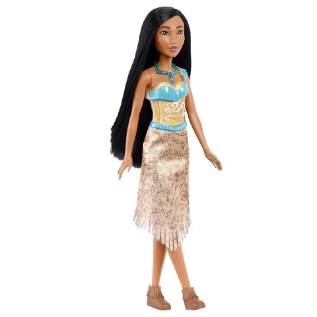 Disney Prinzessinnen: Glitzernde Prinzessin Pocahontas Puppe - Mattel kép 2