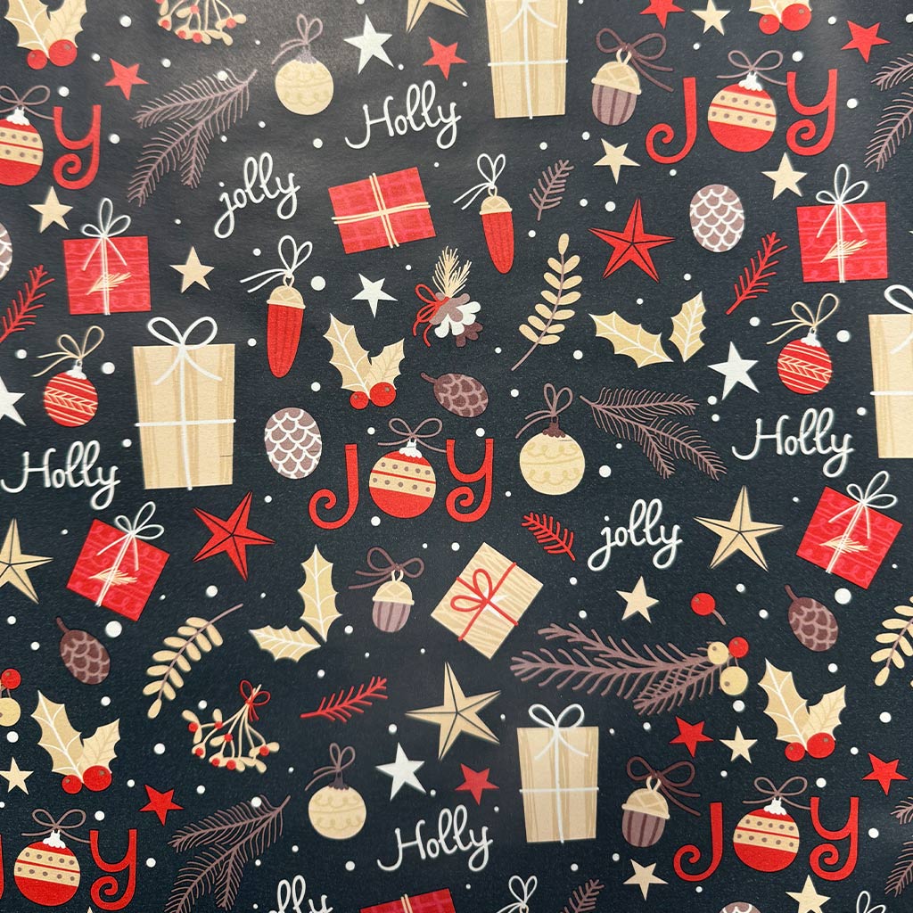 Holly Christmas Geschenkpapier 200x70 cm