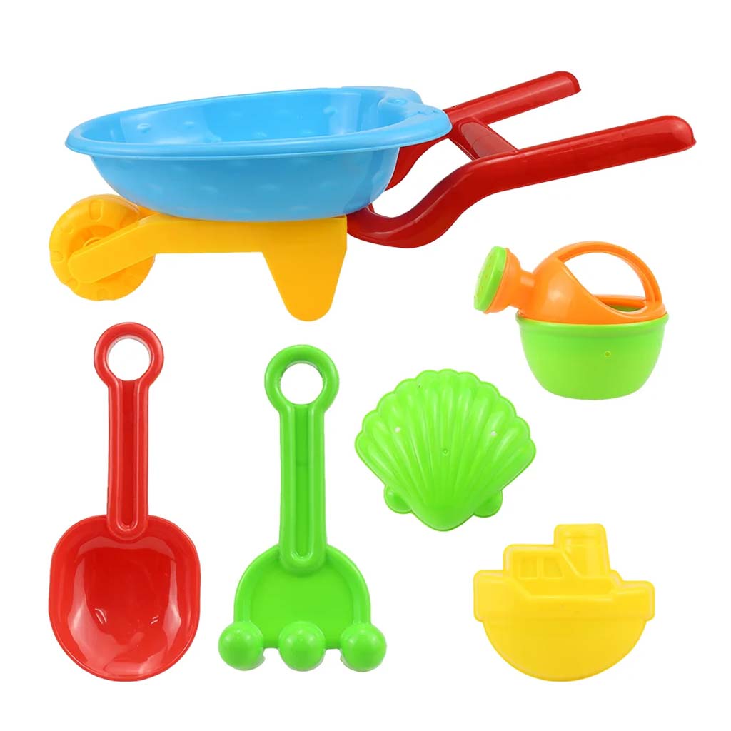 Sandspielzeug-Set mit Schubkarre, 6-teilig - Woodyland kép 2